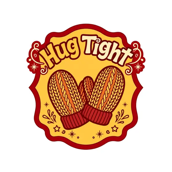 Golden Mittens on Scalloped Label