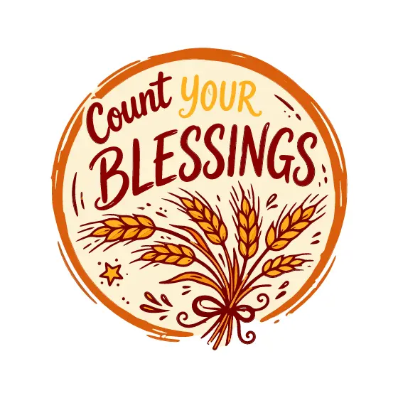 Count Your Blessings Wheat Bundle Badge