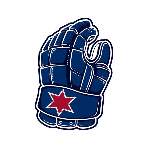 Navy Glove With Angled Red Star
