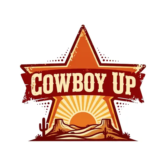 Cowboy Up Star Badge With Mesa