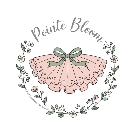Dotted Tutu Badge With Floral Wreath