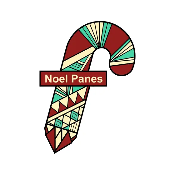 Stained Glass Candy Cane With Noel Panes