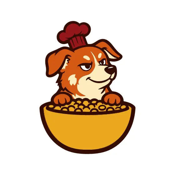 Smug Corgi Chef Peeking Over Kibble Bowl