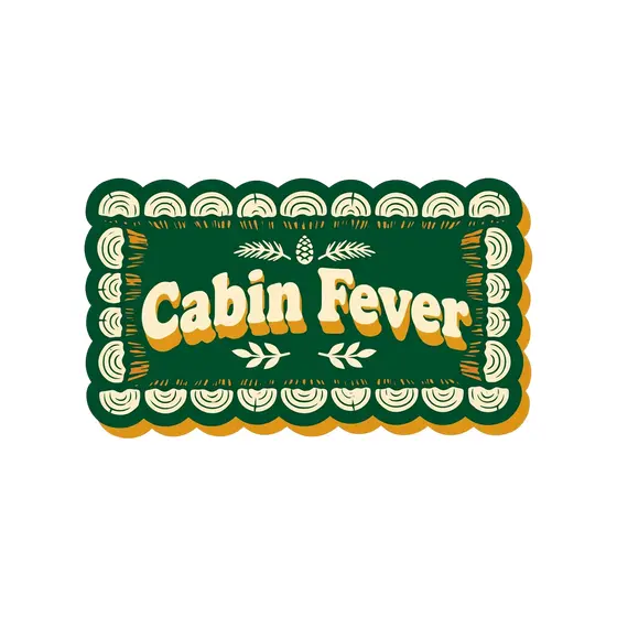 Cabin Fever Scalloped Label Sticker