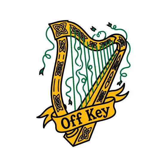 Green Curling Strings Yellow Harp