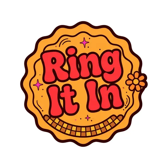 Red Lettering Ring It In Badge
