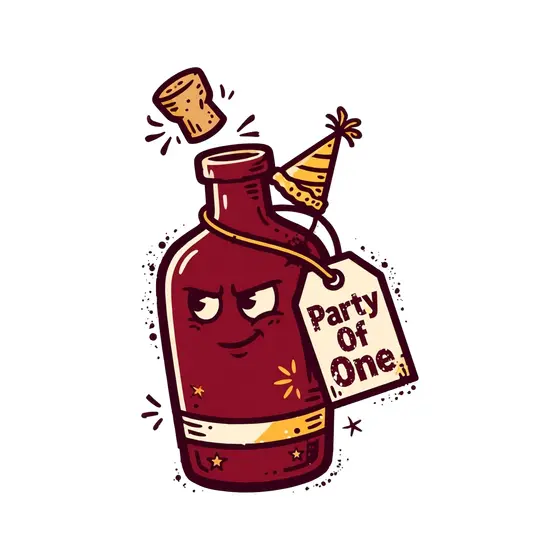 Party Of One Bottle With Cork Popping