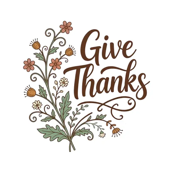 Give Thanks With Centered Wildflower Sprig