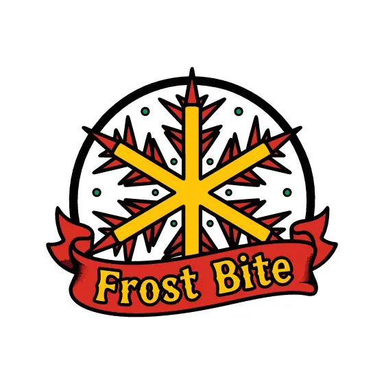 Yellow Spike Snowflake With Red Banner