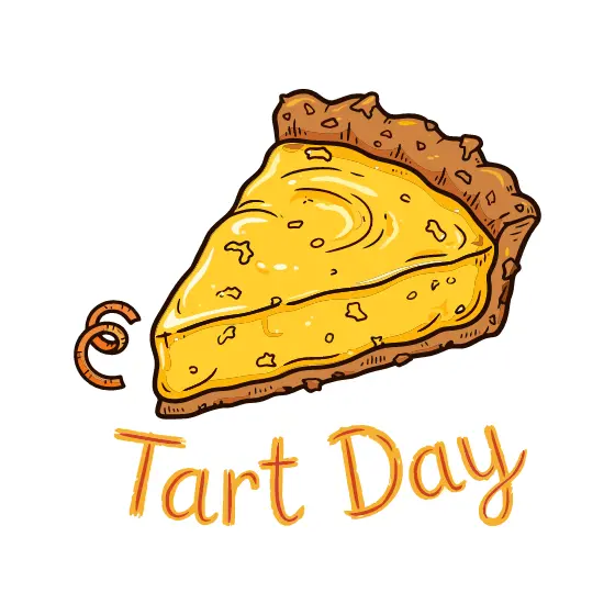 Lemon Tart Slice With Orange Lettering