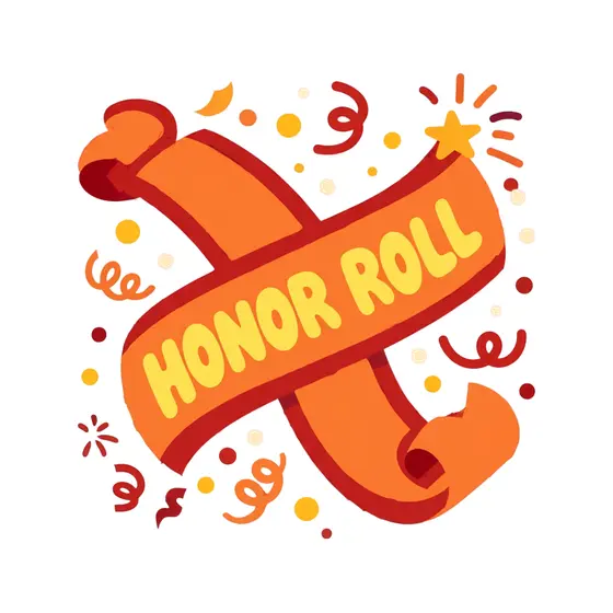 Diagonal Honor Roll Sash With Star