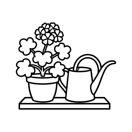 Geranium Pot With Copper Watering Can