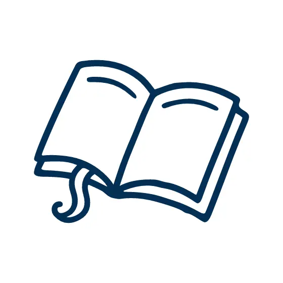 Open Book With Wavy Bookmark