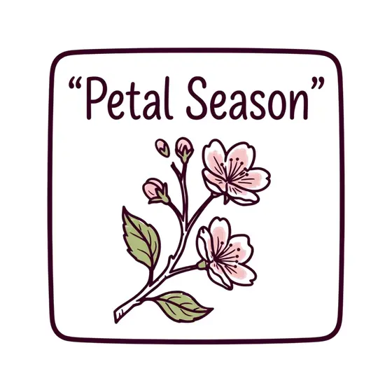 Petal Season Frame with Upright Blossom Branch
