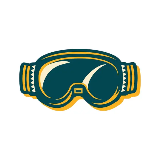 Teal Goggles With Sharp Highlight Streaks