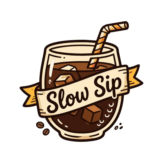 Iced Coffee Glass With Striped Straw