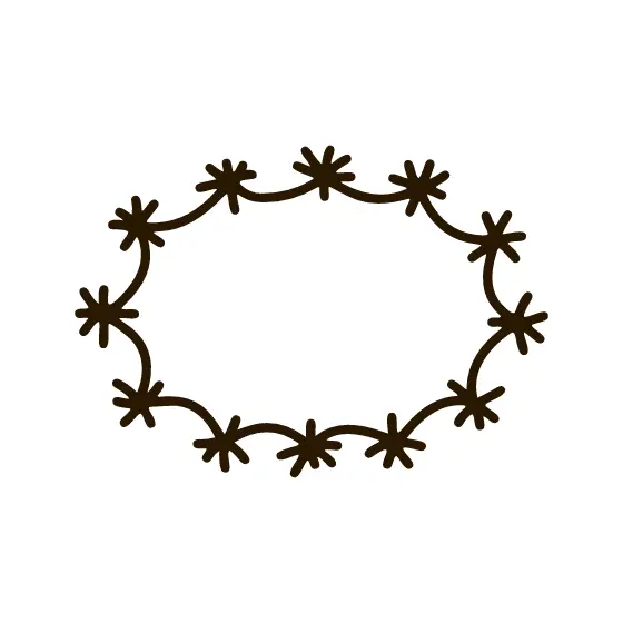 Wide Oval Frame With Snowflakes