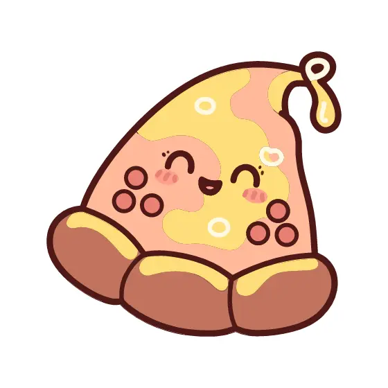 Kawaii Pizza Slice Character With Pepperoni Cheeks