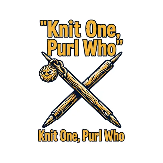 Weathered Gold Needles With Mustard Pun Text