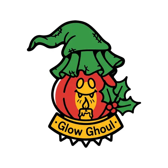 Green Hooded Pumpkin Ghoul With Holly