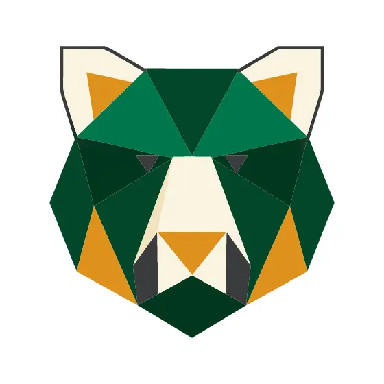 Faceted Green Cat Head Emblem