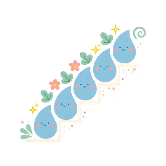 Stepped Droplet Border with Sparkles