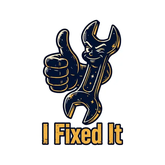 Navy Wrench Winking Thumbs Up