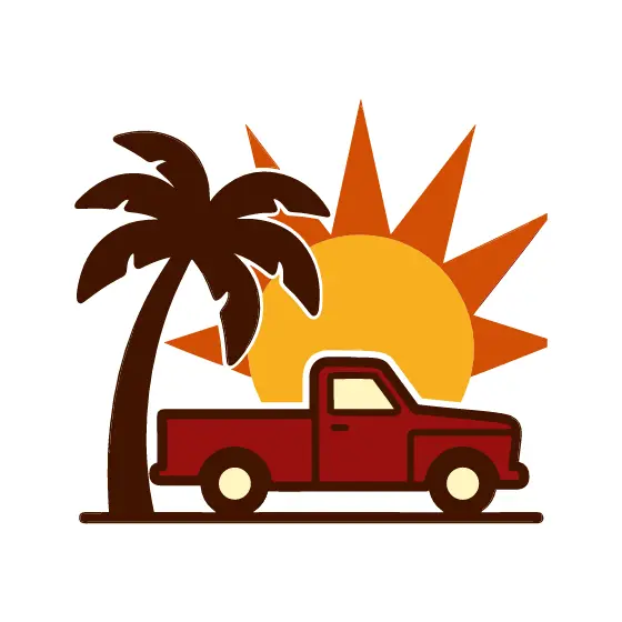 Palm Tree and Truck at Sunset