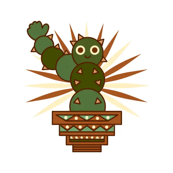 Dark Green Waving Cactus Badge