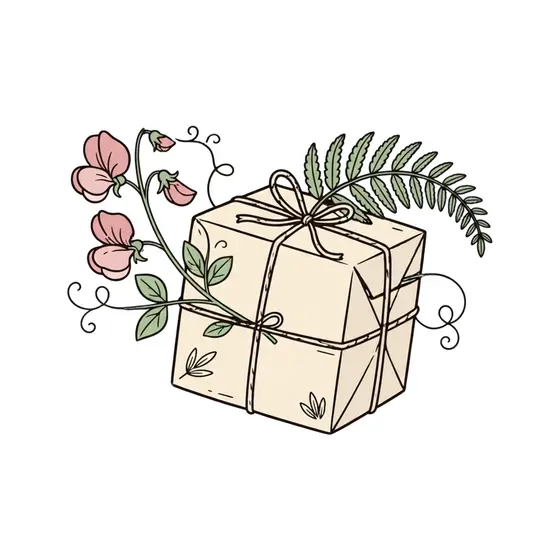 Cream Gift Box With Sweet Peas