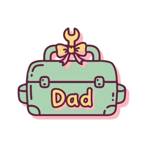 Green Toolbox Bow With Dad