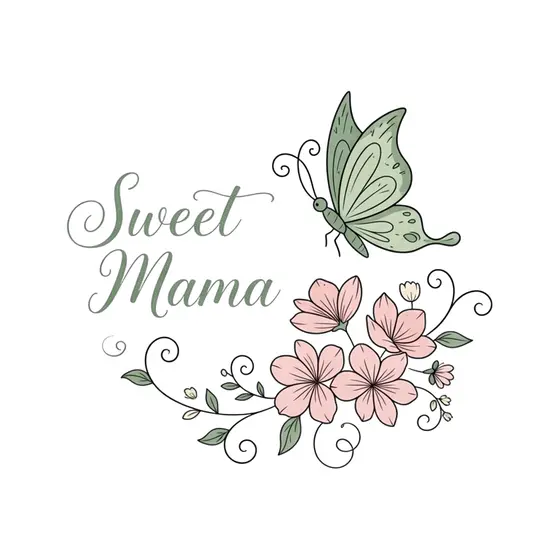 Green Butterfly with Sage Script