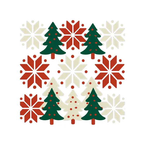 Festive Snowflake and Pine Knit Band