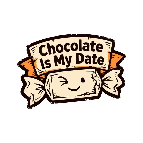 Winking Candy Wrapper Under Chocolate Banner