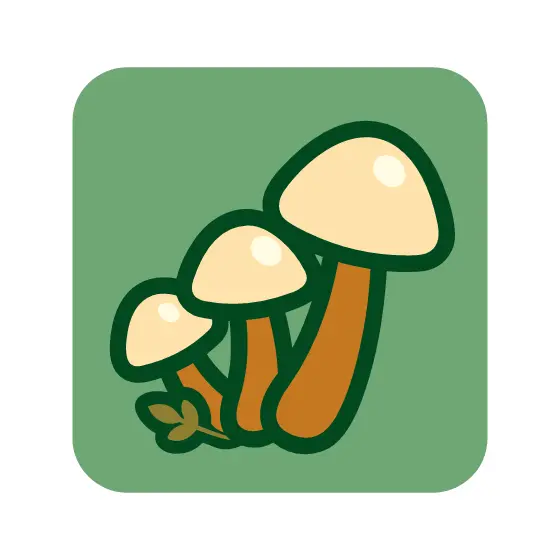 Leaning Mushroom Trio Diagonal Layout