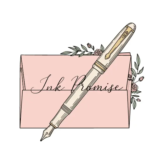 Fountain Pen Across Pink Envelope Script