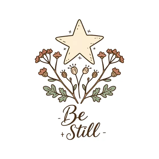 Cream Star Over Wildflower Sprig Be Still
