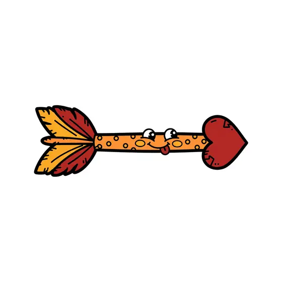 Horizontal Spotted Arrow With Heart