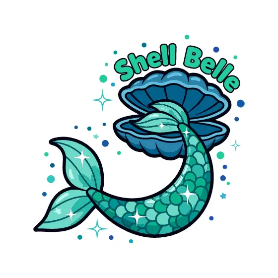 Mermaid Tail Over Open Clamshell