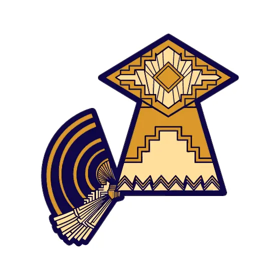 Deco Cap With Radiating Gold Tassel