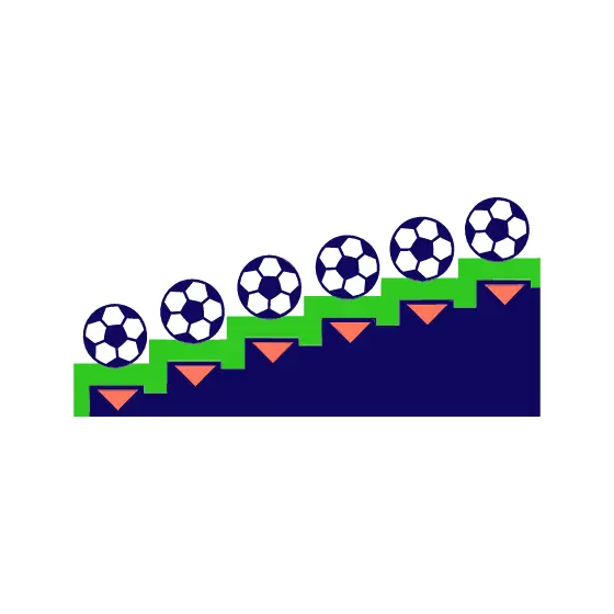 Soccer Balls Climbing Navy and Green Steps