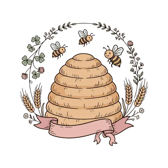Beehive With Wreath of Clover