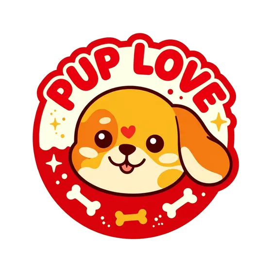 Smiling Puppy Badge With Bones