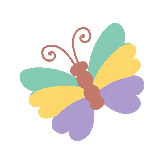 Rounded Pastel Butterfly Wing Fan