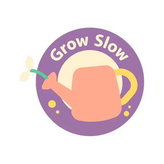 Lilac Badge With Peach Watering Can