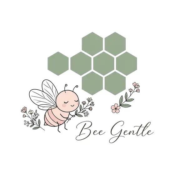 Compact Honeycomb Bee with Script Text