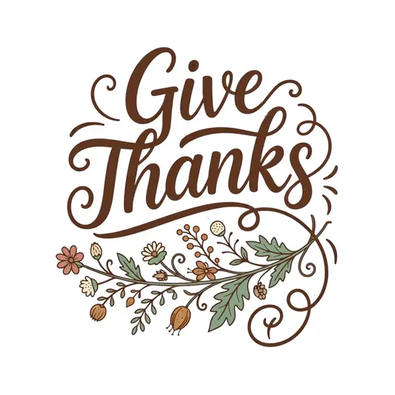 Give Thanks With Sweeping Floral Swash