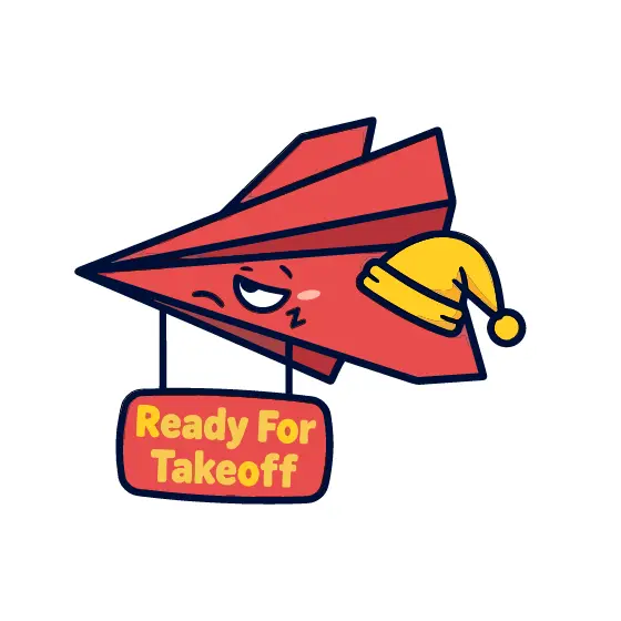 Winking Paper Airplane With Sign