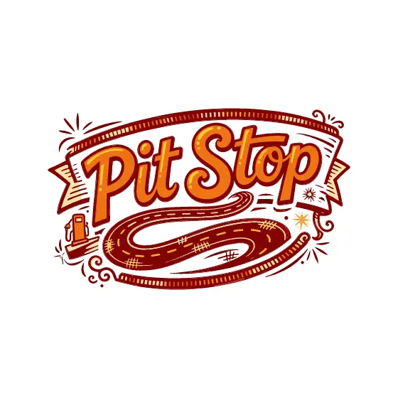 Pit Stop Road Banner Emblem