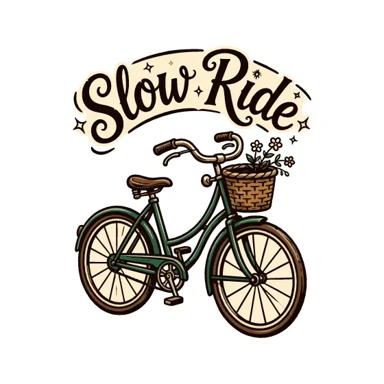 Slow Ride Bicycle With Wicker Basket